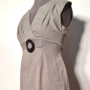 Connected Apparel Women’s Vintage Style Sleeveless Black Checkered Dress Size 12